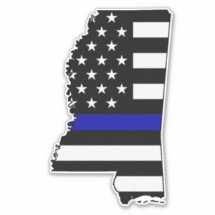 Thin Blue Line Flag Mississippi Aufkleber