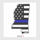 Thin Blue Line Flag Mississippi Aufkleber (Blatt)