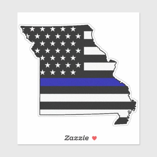 Thin Blue Line Flag Missouri Aufkleber (Blatt)