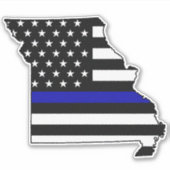 Thin Blue Line Flag Missouri Aufkleber (Vorderseite)