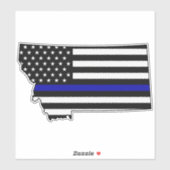 Thin Blue Line Flag Montana Aufkleber (Blatt)