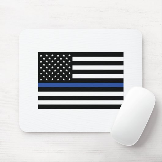Thin Blue Line Flag Mousepad (Mit Mouse)