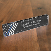 Thin Blue Line Flag Namensplakette (Seite)