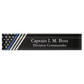Thin Blue Line Flag Namensplakette (Vorderseite)