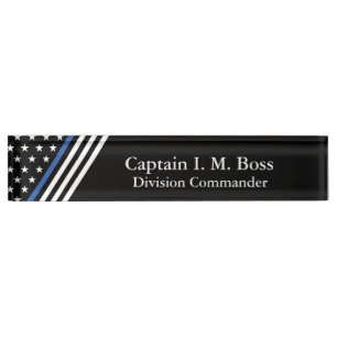 Thin Blue Line Flag Namensplakette