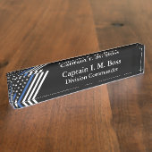 Thin Blue Line Flag Namensplakette (Seite)