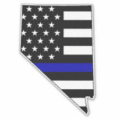 Thin Blue Line Flag Nevada Aufkleber (Vorderseite)