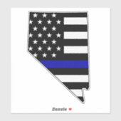 Thin Blue Line Flag Nevada Aufkleber (Blatt)