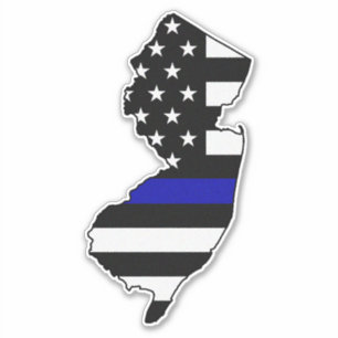 Thin Blue Line Flag New Jersey Aufkleber