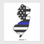 Thin Blue Line Flag New Jersey Aufkleber (Blatt)