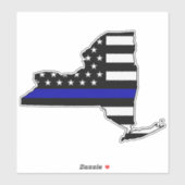 Thin Blue Line Flag New York Aufkleber (Blatt)