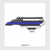 Thin Blue Line Flag North Carolina Aufkleber (Blatt)