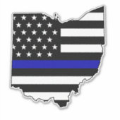 Thin Blue Line Flag Ohio Aufkleber (Vorderseite)