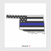 Thin Blue Line Flag Oklahoma Aufkleber (Blatt)