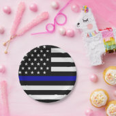 Thin Blue Line Flag Pappteller (Party)