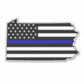 Thin Blue Line Flag Pennsylvania Aufkleber (Vorderseite)