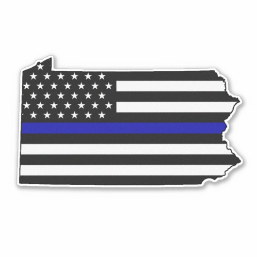 Thin Blue Line Flag Pennsylvania Aufkleber (Vorderseite)