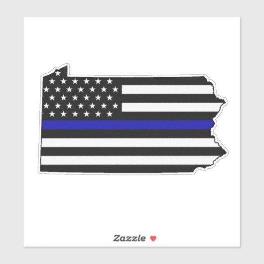 Thin Blue Line Flag Pennsylvania Aufkleber (Blatt)