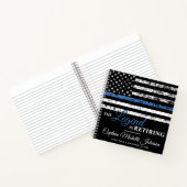 Thin Blue Line Flag Police Retirement Gästebuch Notizblock (Innenseite)