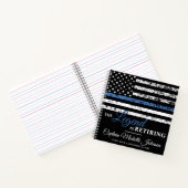 Thin Blue Line Flag Police Retirement Gästebuch Notizblock (Innenseite)