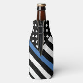 Thin Blue Line Flag Police Sheriff Retirement Flaschenkühler (Flasche Rückseite)
