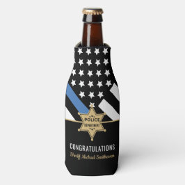 Thin Blue Line Flag Police Sheriff Retirement Flaschenkühler
