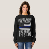 Thin Blue Line Flag - Polizeiliche und strafrechtl Sweatshirt (Vorne ganz)