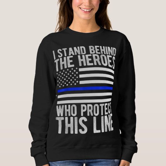Thin Blue Line Flag - Polizeiliche und strafrechtl Sweatshirt (Vorderseite)