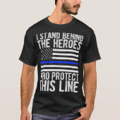 Thin Blue Line Flag - Polizeiliche und strafrechtl T-Shirt (Vorderseite)