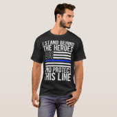 Thin Blue Line Flag - Polizeiliche und strafrechtl T-Shirt (Vorne ganz)