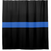 Thin Blue Line Flag Polizeisolidaritätszeichen Duschvorhang (Vorderseite)