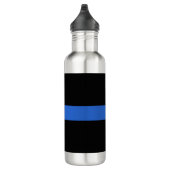 Thin Blue Line Flag Polizeisolidaritätszeichen Edelstahlflasche (Rechts)