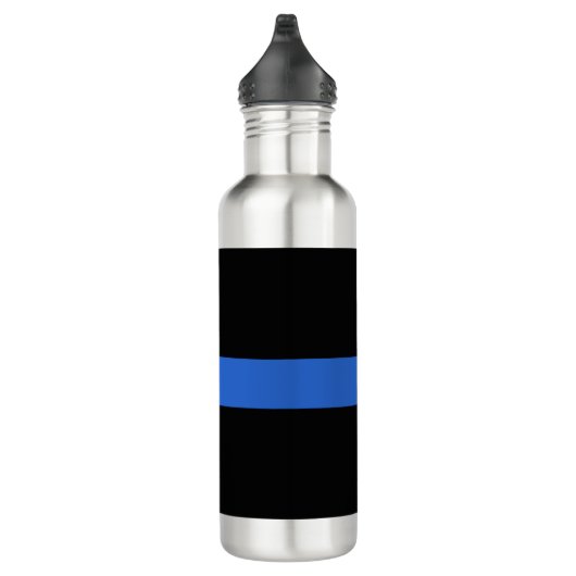 Thin Blue Line Flag Polizeisolidaritätszeichen Edelstahlflasche (Rechts)
