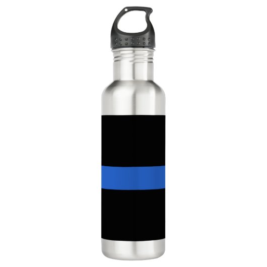 Thin Blue Line Flag Polizeisolidaritätszeichen Edelstahlflasche (Vorderseite)