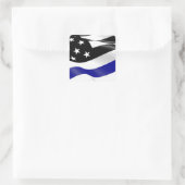 Thin Blue Line Flag Quadratischer Aufkleber (Tasche)