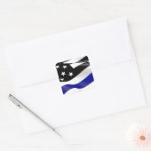 Thin Blue Line Flag Quadratischer Aufkleber (Umschlag)