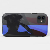Thin Blue Line - Flag Salute Case-Mate iPhone Hülle (Rückseite (Horizontal))