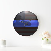 Thin Blue Line - Flag Salute Große Wanduhr (Zuhause)