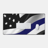 Thin Blue Line Flag Schreibtischunterlage (Tastatur & Maus)