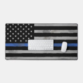 Thin Blue Line Flag Schreibtischunterlage (Tastatur & Maus)