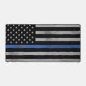 Thin Blue Line Flag Schreibtischunterlage (Vorderseite)
