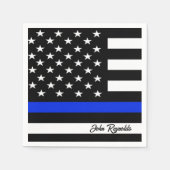 Thin Blue Line Flag Serviette (Vorderseite)