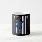 Thin Blue Line Flag Shirt Mein Daddy My Held Polic Kaffeetasse (Mittel)
