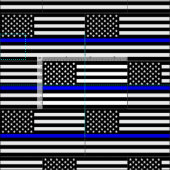 Thin Blue Line Flag Stoff (Kachel)