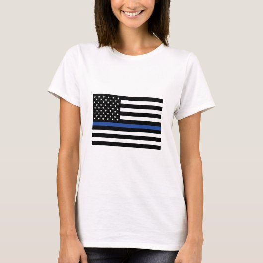Thin Blue Line Flag T-Shirt (Vorderseite)