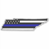 Thin Blue Line Flag Tennessee Aufkleber (Vorderseite)