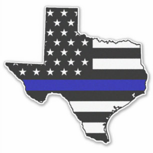 Thin Blue Line Flag Texas Aufkleber