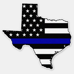 Thin Blue Line Flag Texas Aufkleber