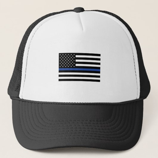 Thin Blue Line Flag Truckerkappe (Vorderseite)