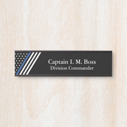 Thin Blue Line Flag Türschild (Vorderseite )